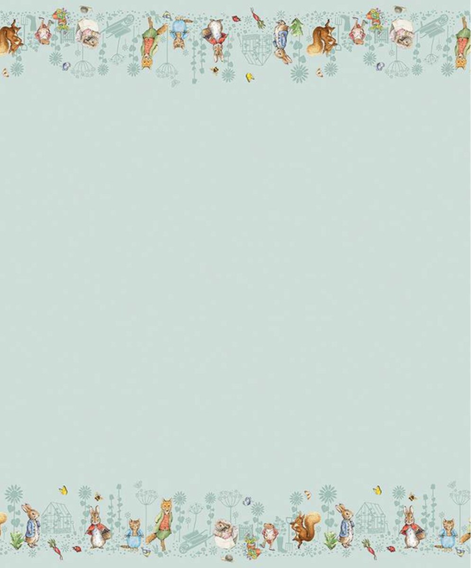 Peter Rabbit Border Design Peter Rabbit and Friends Double Border by Beatrix Potter | Blue – May ...