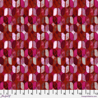 Billy Reue FreeSpirit Fabrics Mosaic PWWR042 SCARLET
