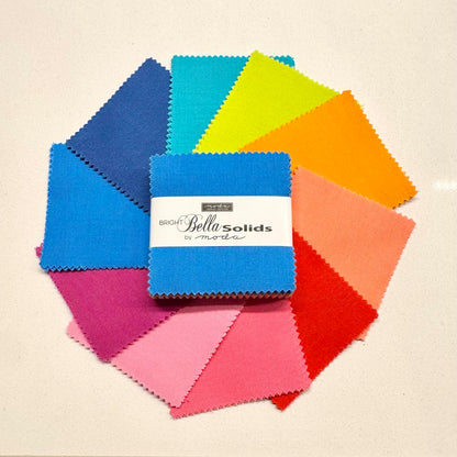 Bright Bella Solids 2.5" Mini Charm Pack Moda Fabrics 9900MCB