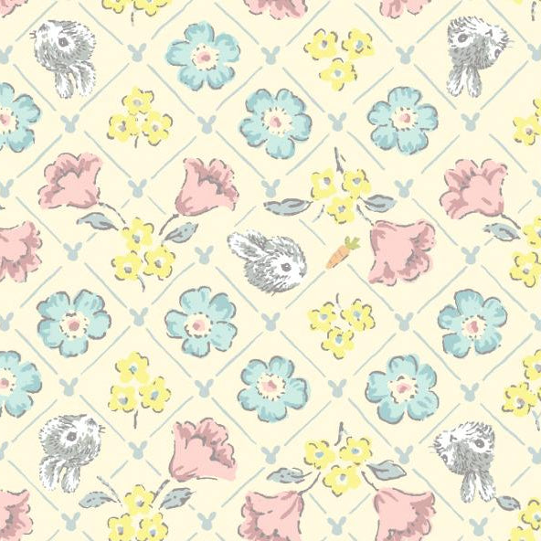 Bunny Lattice Broadcloth Cosmo Textile Co. Japanese Import