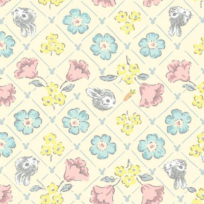 Bunny Lattice Broadcloth Cosmo Textile Co. Japanese Import