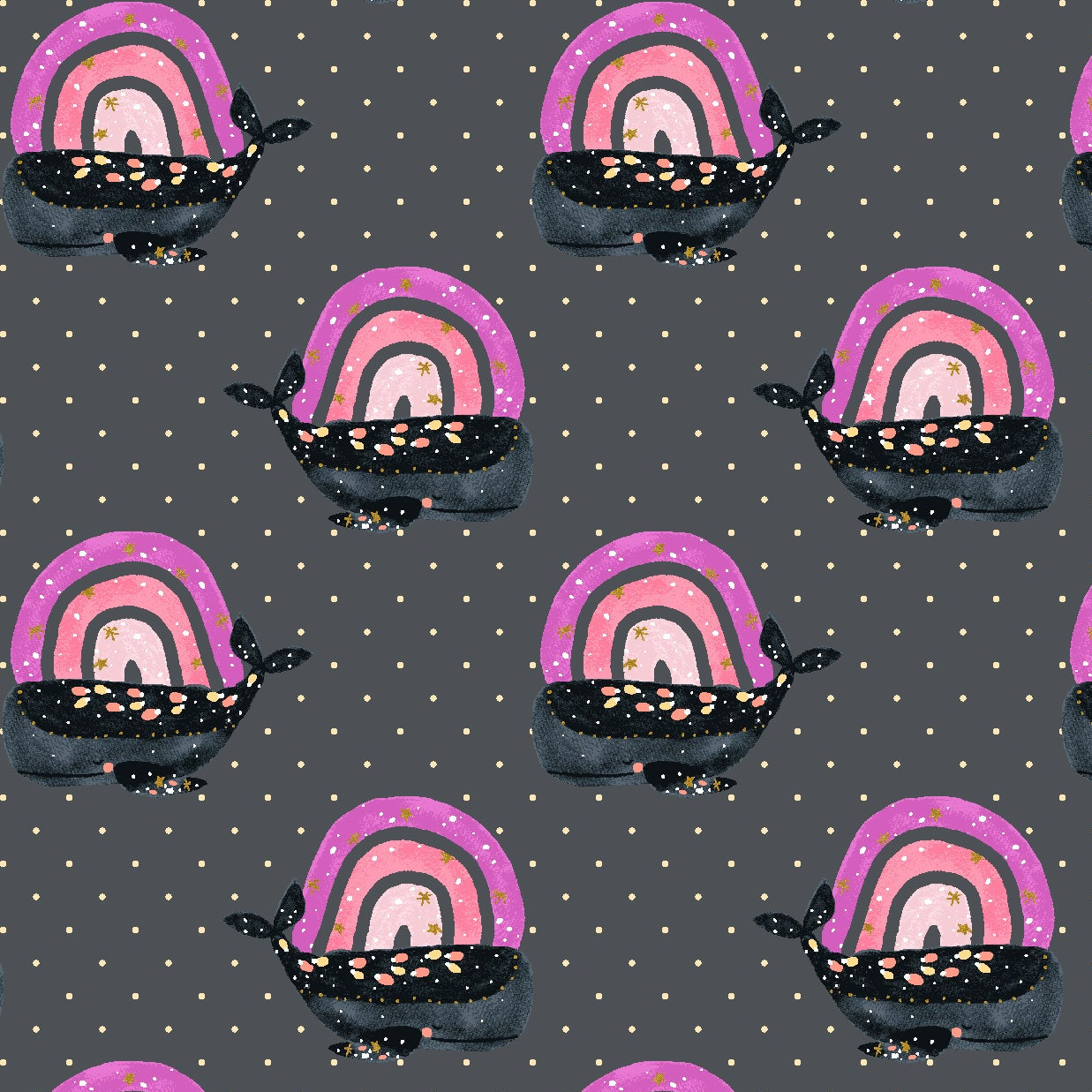 Calli and Co. Cotton + Steel RJR Fabrics Long Time No Sea Having a Whale of a Time CC700-DE3M Day's End Metallic
