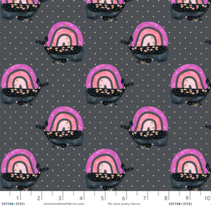Calli and Co. Cotton + Steel RJR Fabrics Long Time No Sea Having a Whale of a Time CC700-DE3M Day's End Metallic