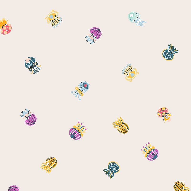 Calli and Co. Cotton + Steel RJR Fabrics Long Time No Sea High Tides and Good Vibes CC704-SS2 Sea Salt