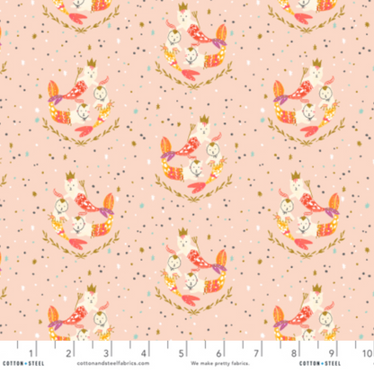 Calli and Co. Cotton + Steel RJR Fabrics Long Time No Sea Mermaid Hair, Don't Care Early Sunrise Metallic CC702-ES2M