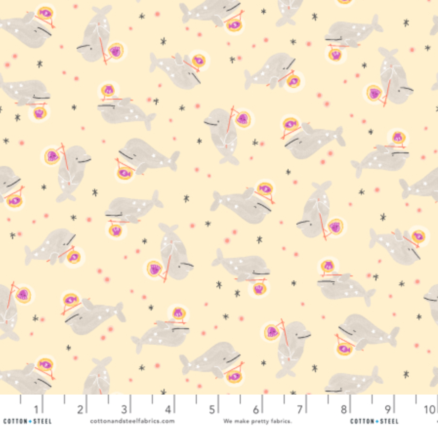 Calli and Co. Cotton + Steel RJR Fabrics Long Time No Sea Nothing but Blue Skies and Ocean Tides CC701-ML2 Morning Light