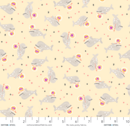 Calli and Co. Cotton + Steel RJR Fabrics Long Time No Sea Nothing but Blue Skies and Ocean Tides CC701-ML2 Morning Light