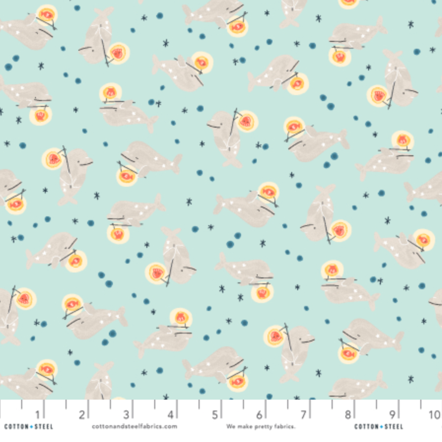 Calli and Co. Cotton + Steel RJR Fabrics Long Time No Sea Nothing but Blue Skies and Ocean Tides CC701-SE1 Seaside