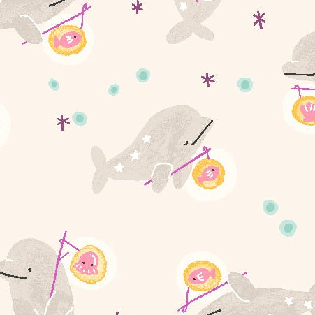 Calli and Co. Cotton + Steel RJR Fabrics Long Time No Sea Nothing but Blue Skies and Ocean Tides CC701-WA3 Milky Way