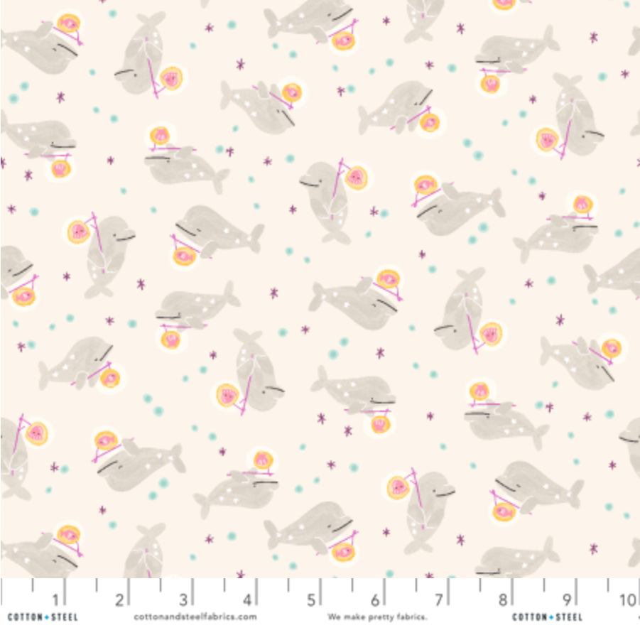 Calli and Co. Cotton + Steel RJR Fabrics Long Time No Sea Nothing but Blue Skies and Ocean Tides CC701-WA3 Milky Way