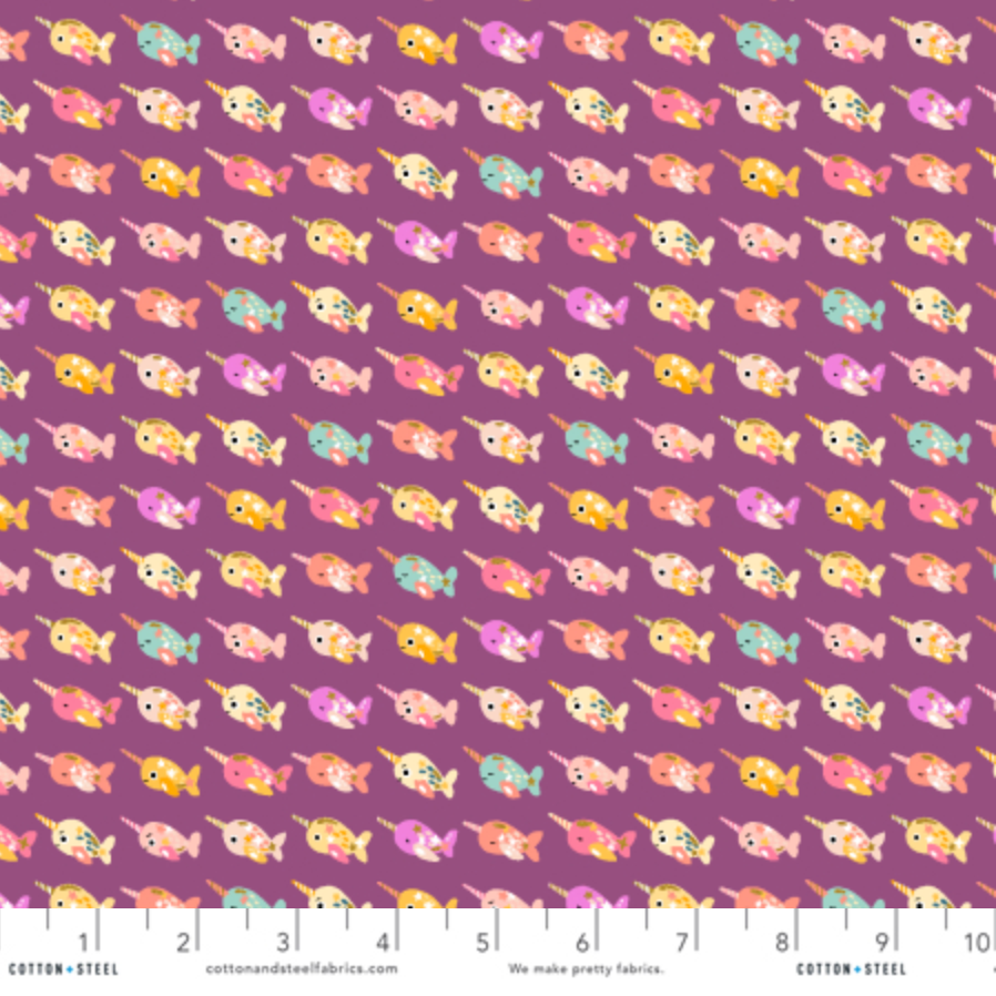 Calli and Co. Cotton + Steel RJR Fabrics Long Time No Sea Wanderlust and Ocean Dust CC703-BU3M Sunburst Metallic