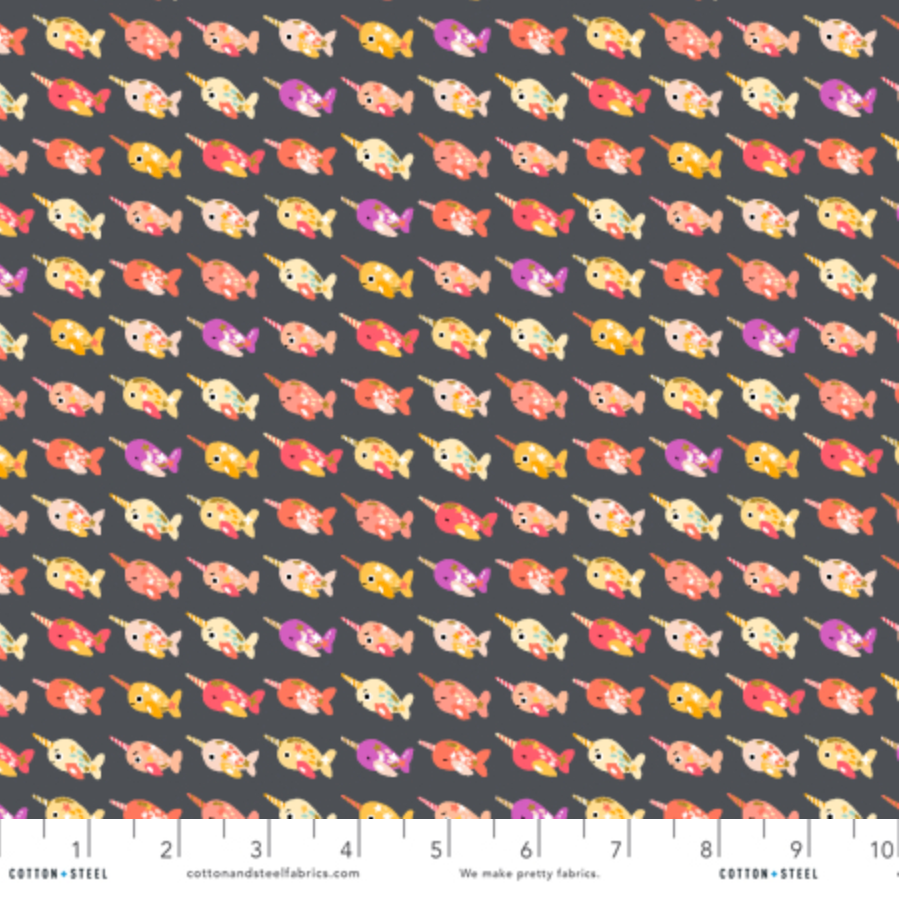 Calli and Co. Cotton + Steel RJR Fabrics Long Time No Sea Wanderlust and Ocean Dust CC703-LI2M Sea Life Metallic