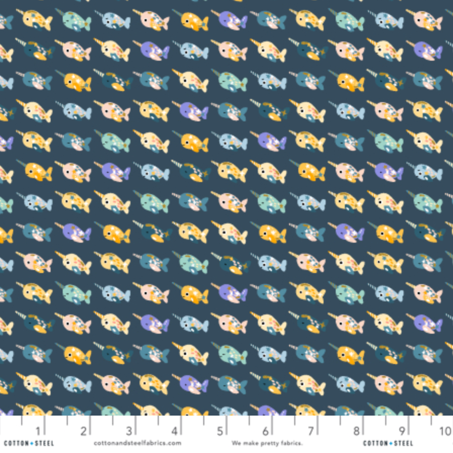 Calli and Co. Cotton + Steel RJR Fabrics Long Time No Sea Wanderlust and Ocean Dust CC703-SR1M Sea Reflections Metallic 2