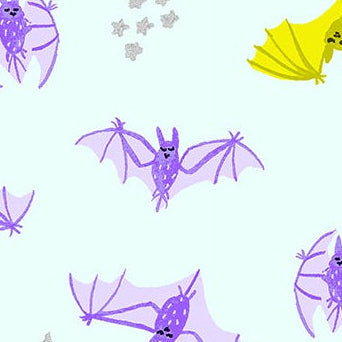 Calli and Co. RJR Fabrics Cotton + Steel Bring Your Own Boos Bat Attack CC302-HP3M Hocus Pocus Metallic