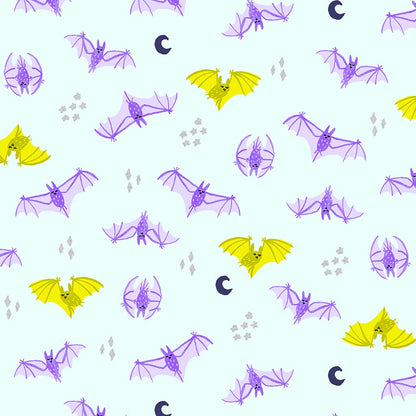 Calli and Co. RJR Fabrics Cotton + Steel Bring Your Own Boos Bat Attack CC302-HP3M Hocus Pocus Metallic