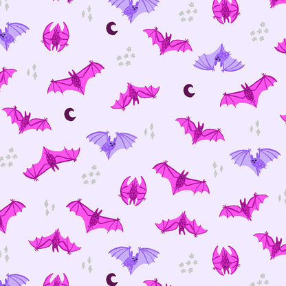 Calli and Co. RJR Fabrics Cotton + Steel Bring Your Own Boos Bat Attack CC302-MY1M Mysterious Metallic