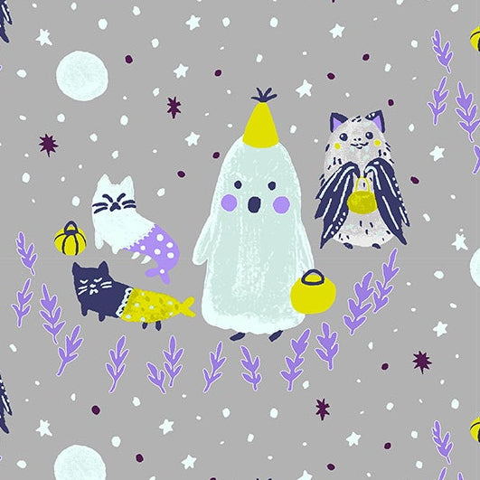Calli and Co. RJR Fabrics Cotton + Steel Bring Your Own Boos Ghoul's Night CC301-BM3P Black Magic