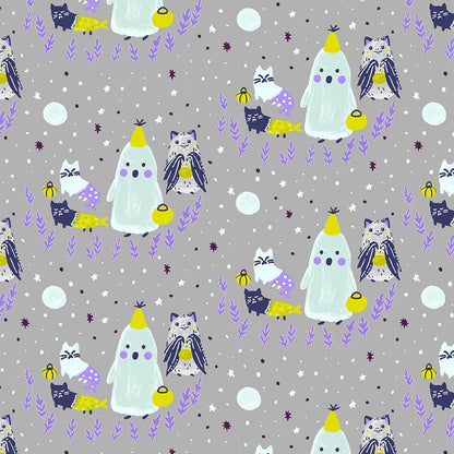 Calli and Co. RJR Fabrics Cotton + Steel Bring Your Own Boos Ghoul's Night CC301-BM3P Black Magic