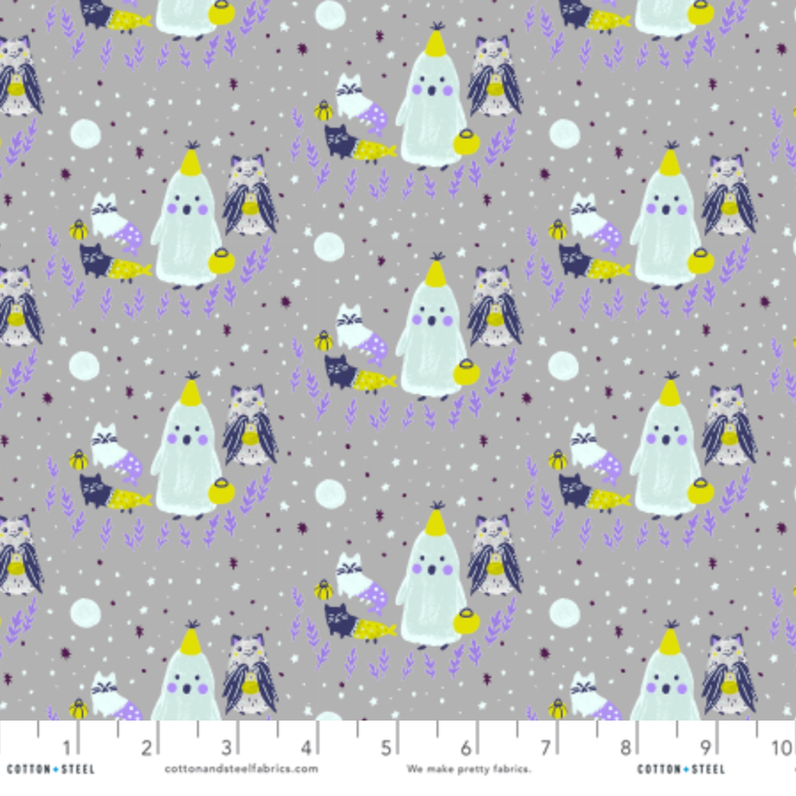 Calli and Co. RJR Fabrics Cotton + Steel Bring Your Own Boos Ghoul's Night CC301-BM3P Black Magic