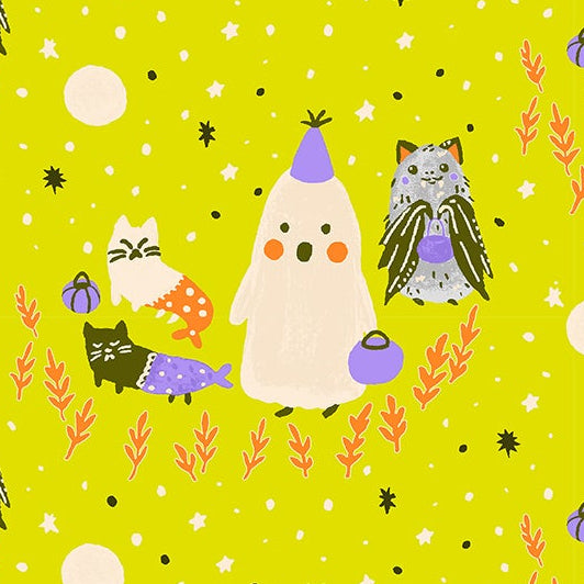 Calli and Co. RJR Fabrics Cotton + Steel Bring Your Own Boos Ghoul's Night CC301-WB2P Wichtes Brew