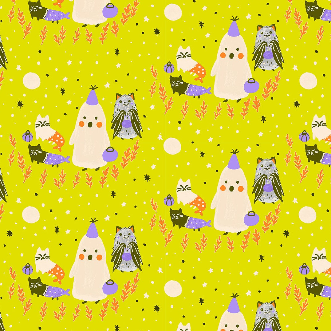 Calli and Co. RJR Fabrics Cotton + Steel Bring Your Own Boos Ghoul's Night CC301-WB2P Wichtes Brew