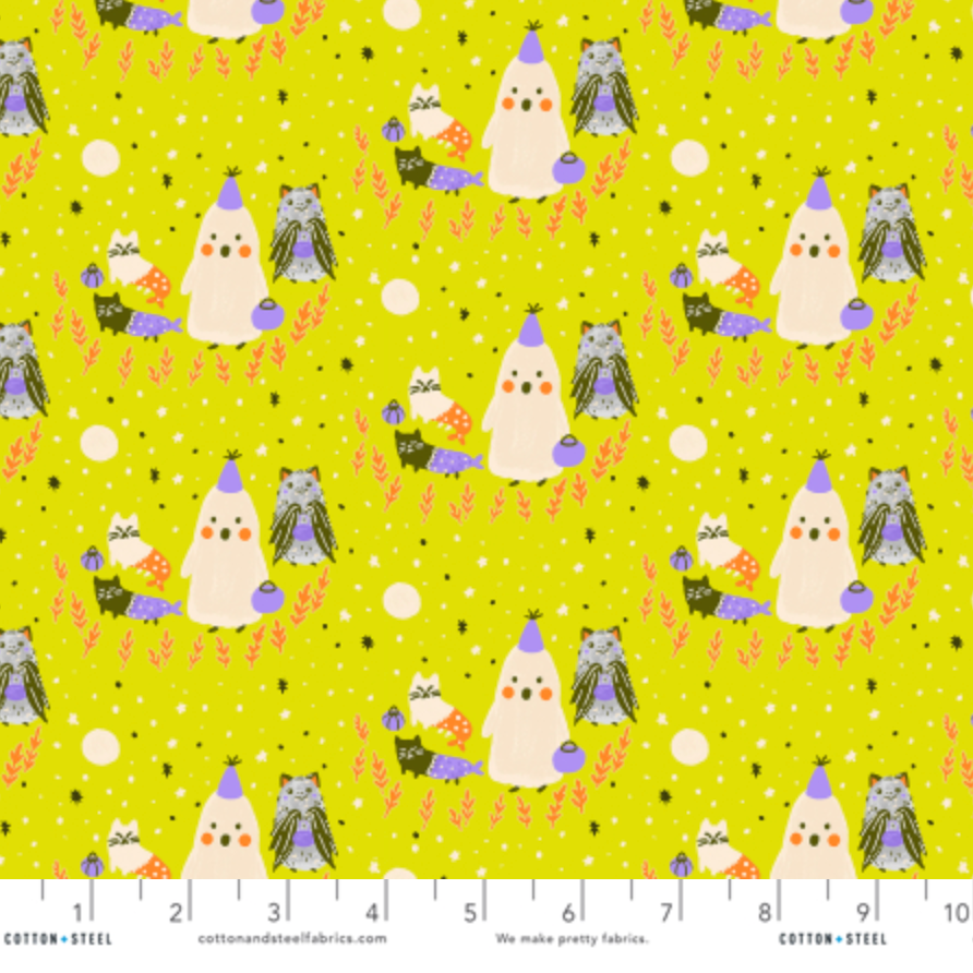 Calli and Co. RJR Fabrics Cotton + Steel Bring Your Own Boos Ghoul's Night CC301-WB2P Wichtes Brew