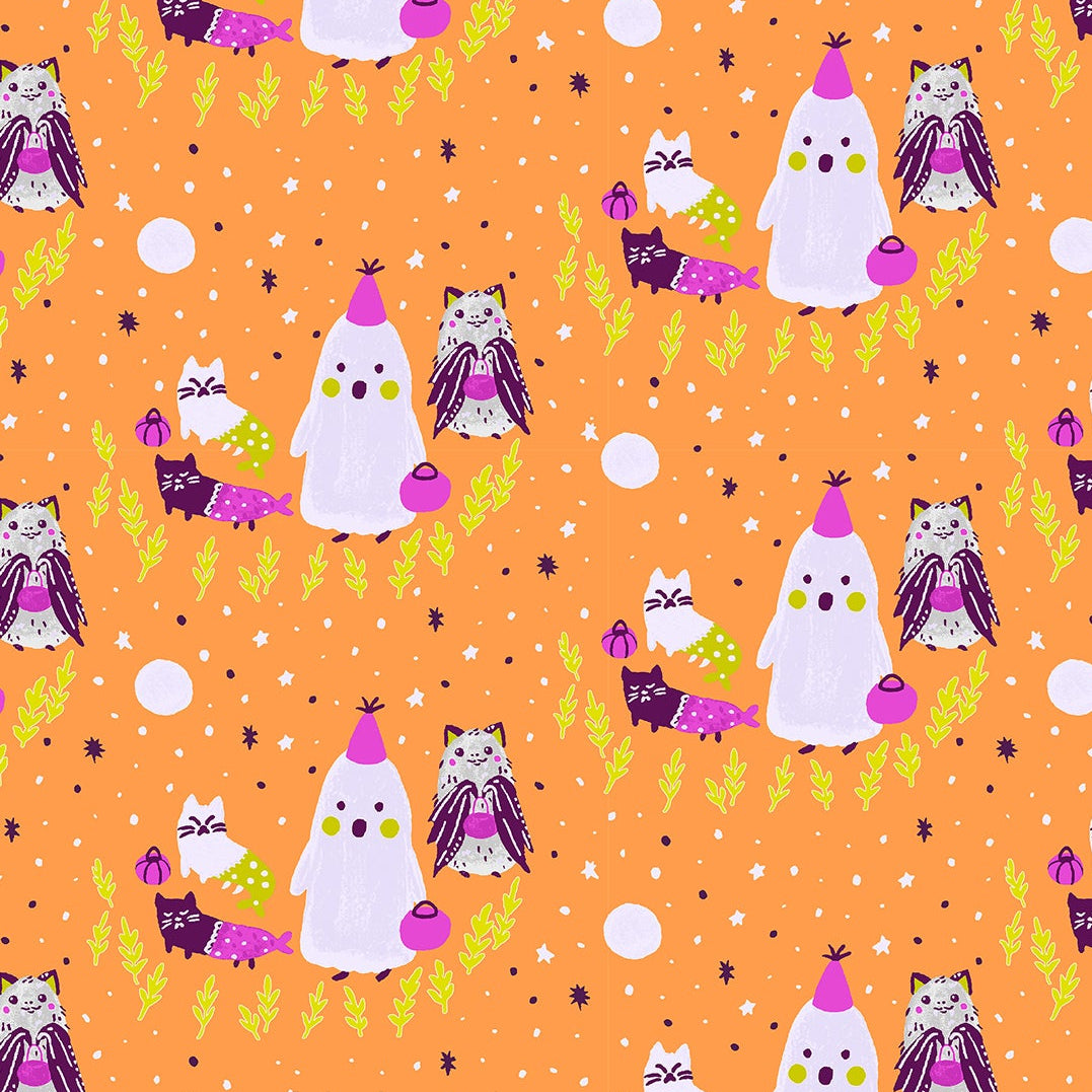 Calli and Co. RJR Fabrics Cotton + Steel Bring Your Own Boos Ghoul's Night J-E-L-L-Glow CC301-JE1P