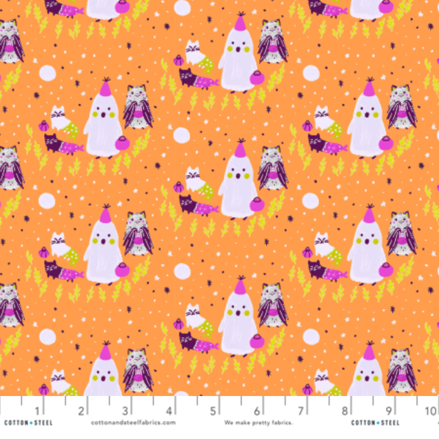 Calli and Co. RJR Fabrics Cotton + Steel Bring Your Own Boos Ghoul's Night J-E-L-L-Glow CC301-JE1P
