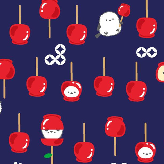 Candy Apples Navy Cosmo Textile Co. Japanese Import