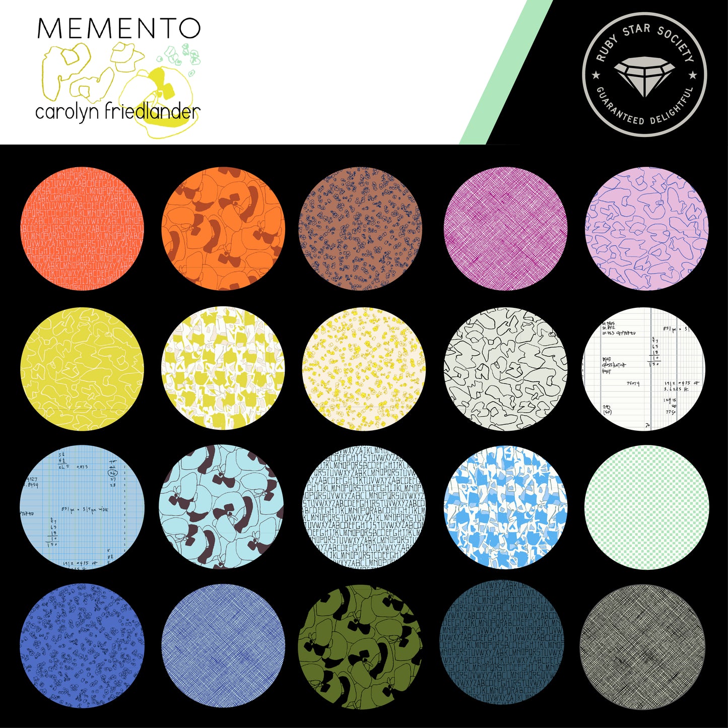Carolyn Friedlander Ruby Star Society Moda Fabrics Memento Charm Pack RS8000MC