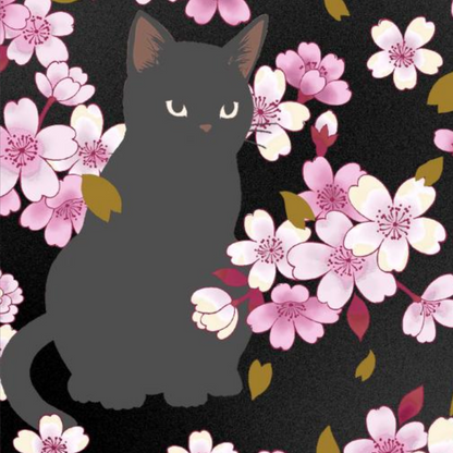 Cat Floral Japanese Import Quilt Gate Japan HR3520-11F