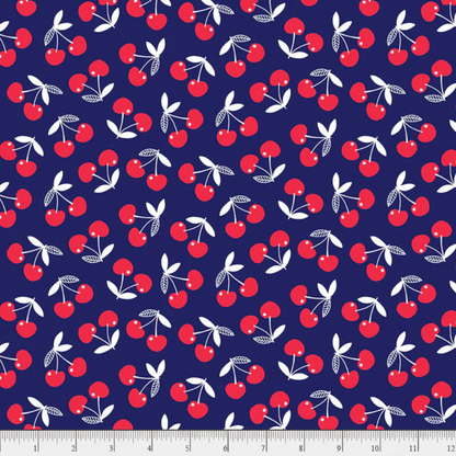 Cherry Patch Cherries Navy P&B Textiles CPAT 5704 DB