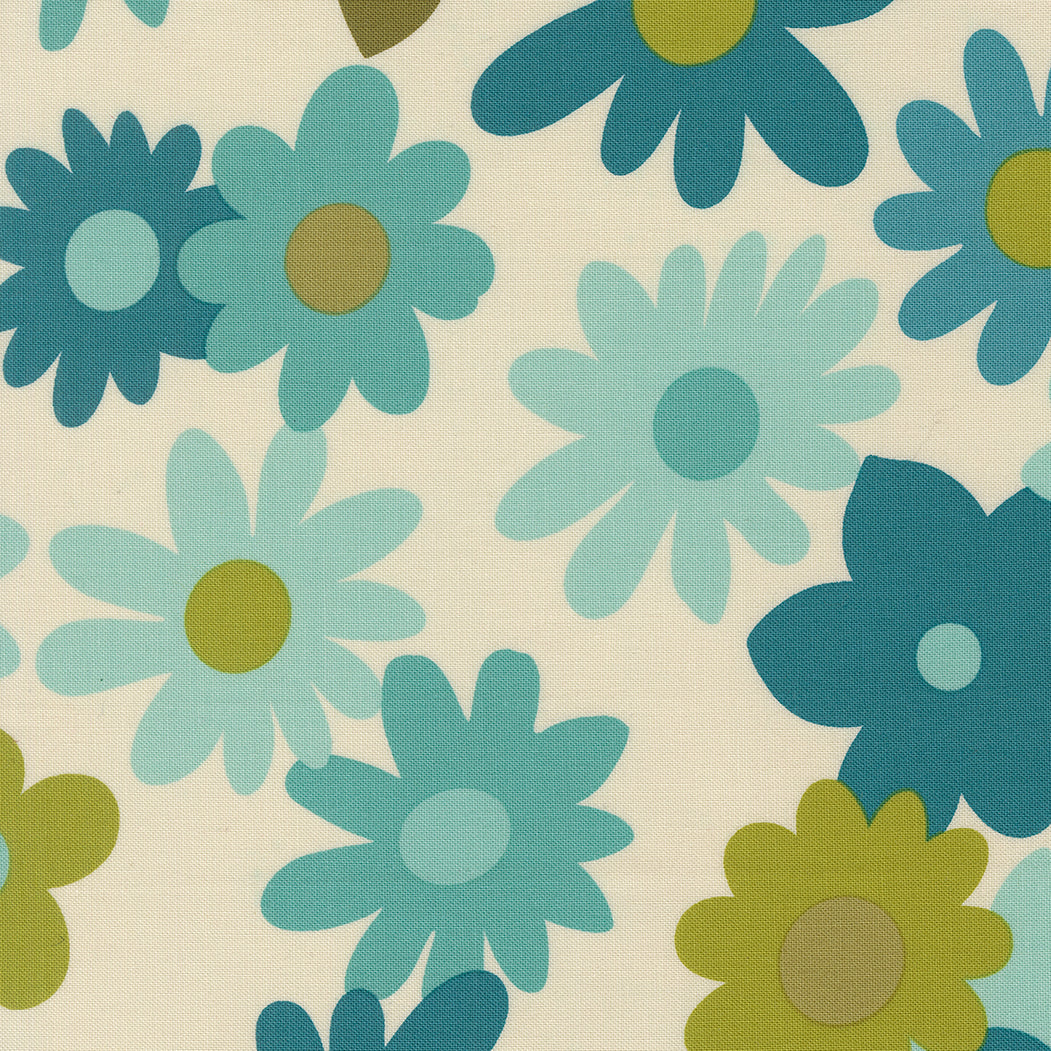 Chloe's Closet Moda Fabrics Blooming Blossoms Aqua 3384018