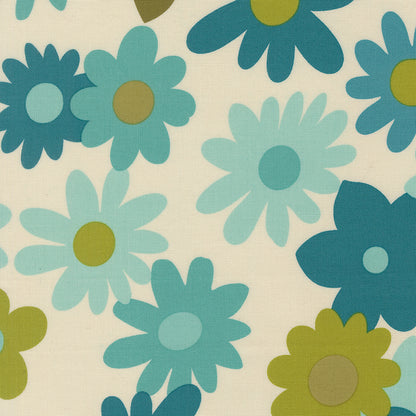 Chloe's Closet Moda Fabrics Blooming Blossoms Aqua 3384018