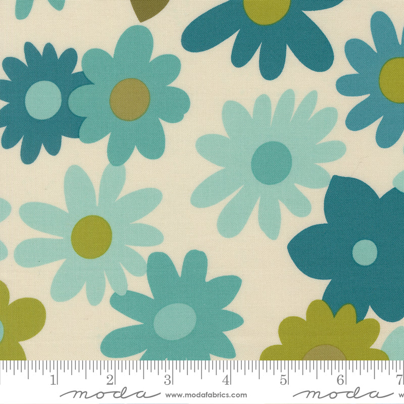 Chloe's Closet Moda Fabrics Blooming Blossoms Aqua 3384018