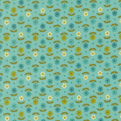 Chloe's Closet Moda Fabrics Flower Dot 33846 18 Aqua