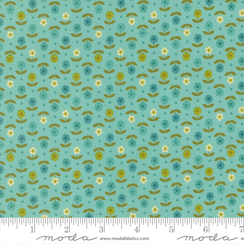 Chloe's Closet Moda Fabrics Flower Dot 33846 18 Aqua