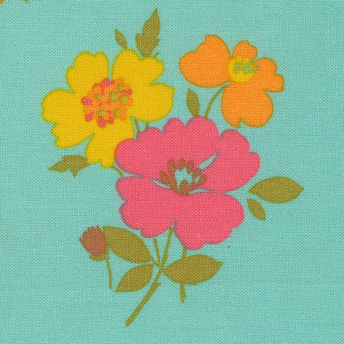 Chloe's Closet Moda Fabrics Happy Daze Groovy Garden 33843 18 Aqua