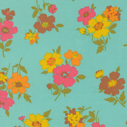 Chloe's Closet Moda Fabrics Happy Daze Groovy Garden 33843 18 Aqua