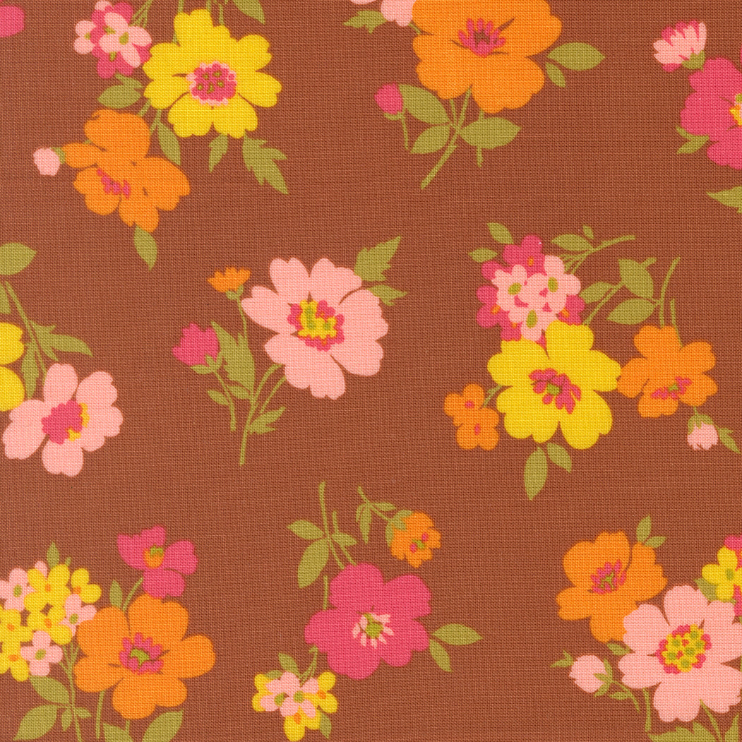 Chloe's Closet Moda Fabrics Happy Daze Groovy Garden 33843 20 Rust