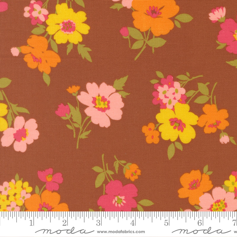 Chloe's Closet Moda Fabrics Happy Daze Groovy Garden 33843 20 Rust