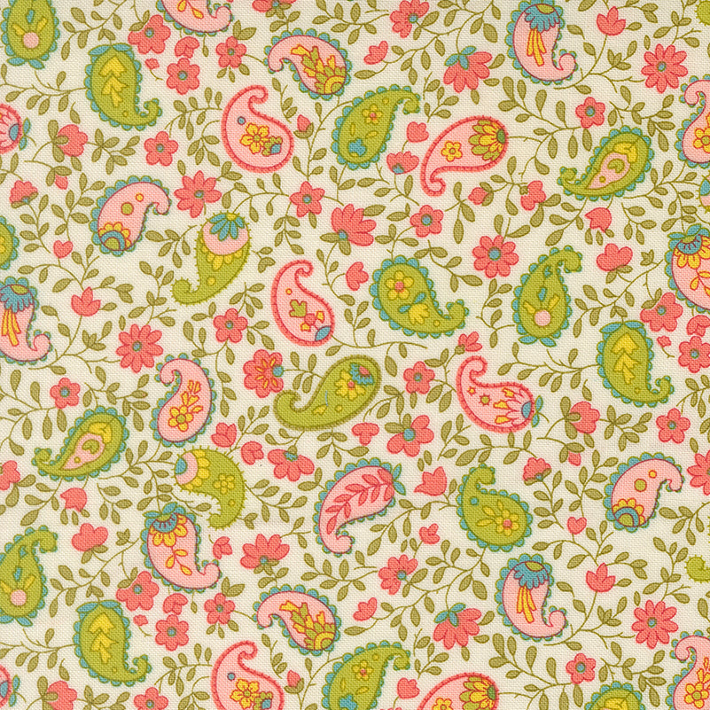 Chloe's Closet Moda Fabrics Happy Daze Peaceful Paisley 33845 11 Cloud