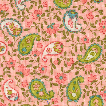 Chloe's Closet Moda Fabrics Happy Daze Peaceful Paisley 33845 12 Bubblegum
