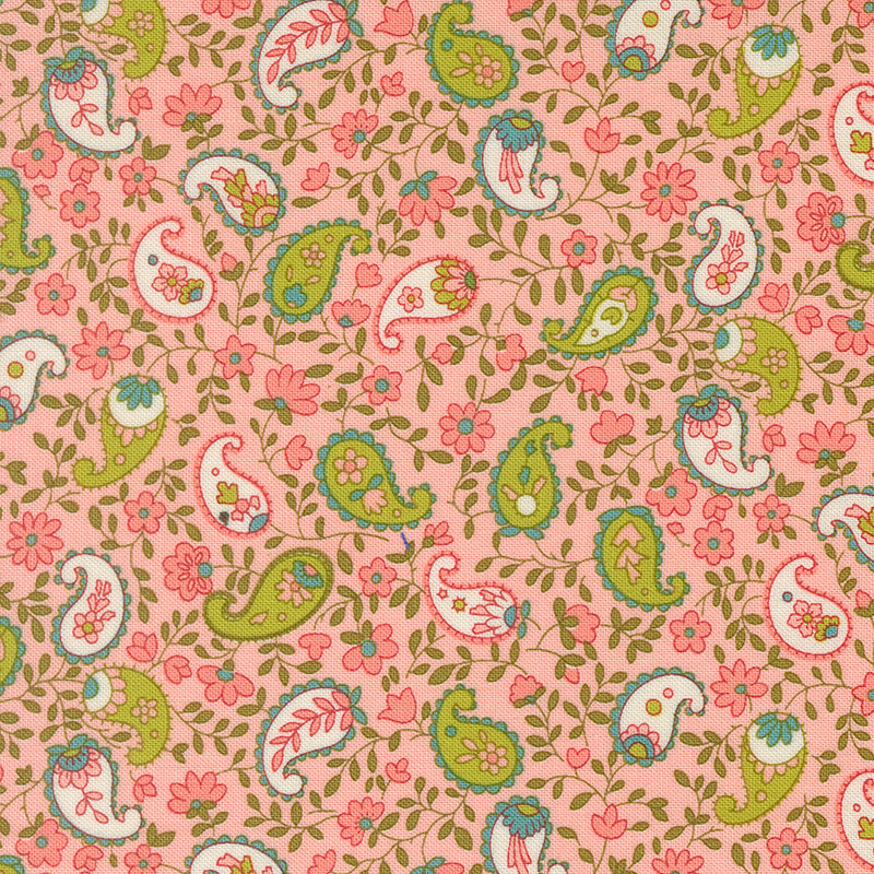 Chloe's Closet Moda Fabrics Happy Daze Peaceful Paisley 33845 12 Bubblegum