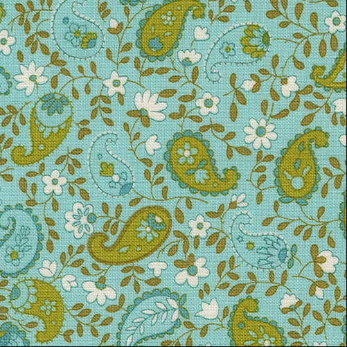 Chloe's Closet Moda Fabrics Happy Daze Peaceful Paisley 33845 18 Aqua