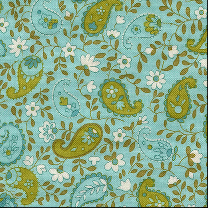 Chloe's Closet Moda Fabrics Happy Daze Peaceful Paisley 33845 18 Aqua