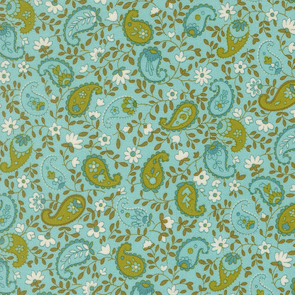 Chloe's Closet Moda Fabrics Happy Daze Peaceful Paisley 33845 18 Aqua