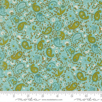 Chloe's Closet Moda Fabrics Happy Daze Peaceful Paisley 33845 18 Aqua