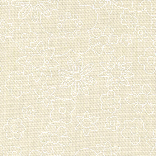 Chloe's Closet Moda Fabrics Happy Daze Petal Power 33841 21 Cloud White