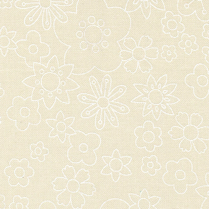 Chloe's Closet Moda Fabrics Happy Daze Petal Power 33841 21 Cloud White